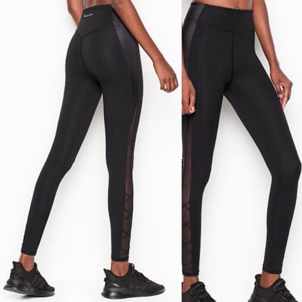 Victoria’s Secret Leggings Black Studio 7/8 High Rise Breathable S